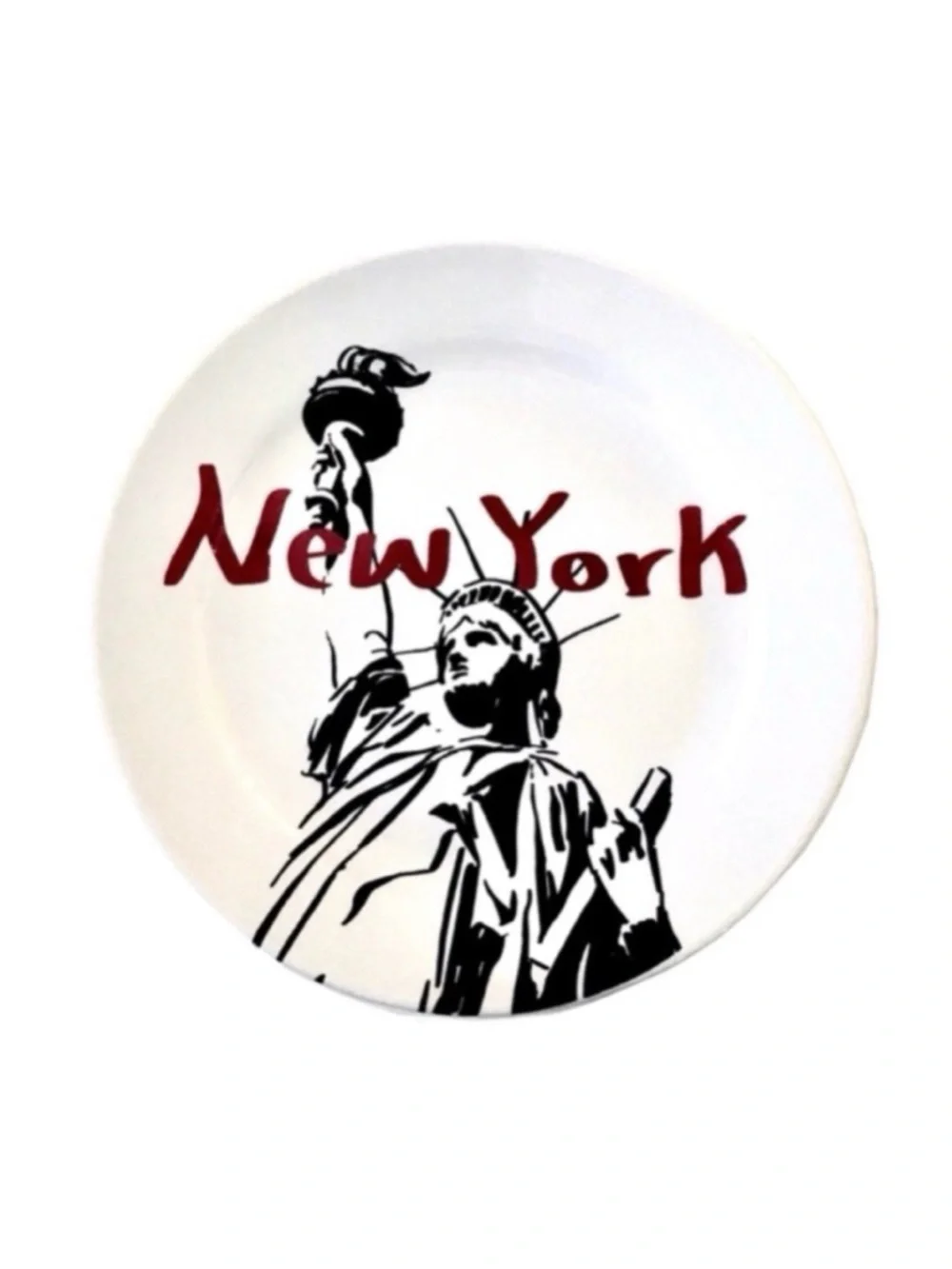 NYC Souvenir Plate with Statue of Liberty Graphic